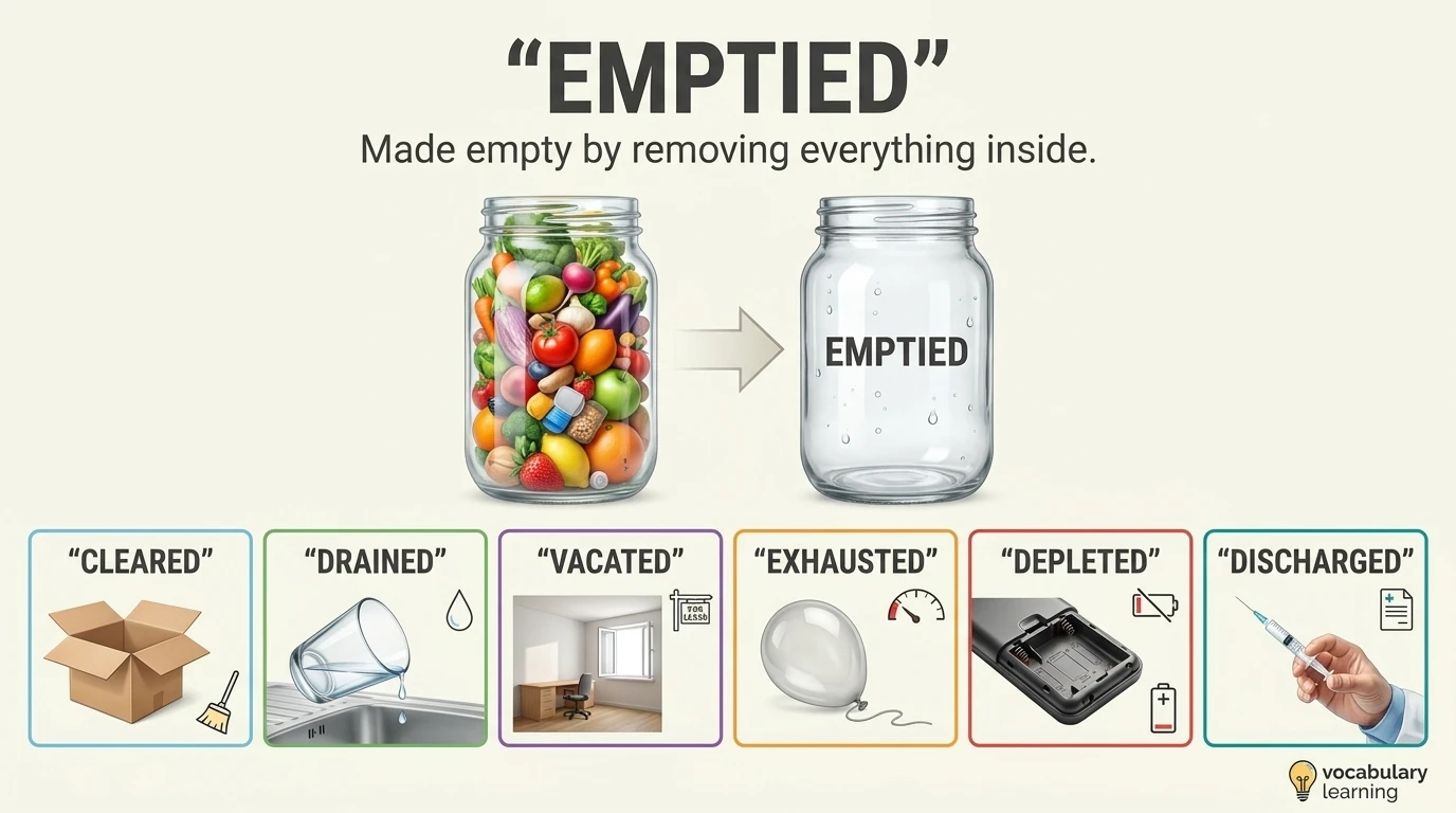 Synonyms of Emptied