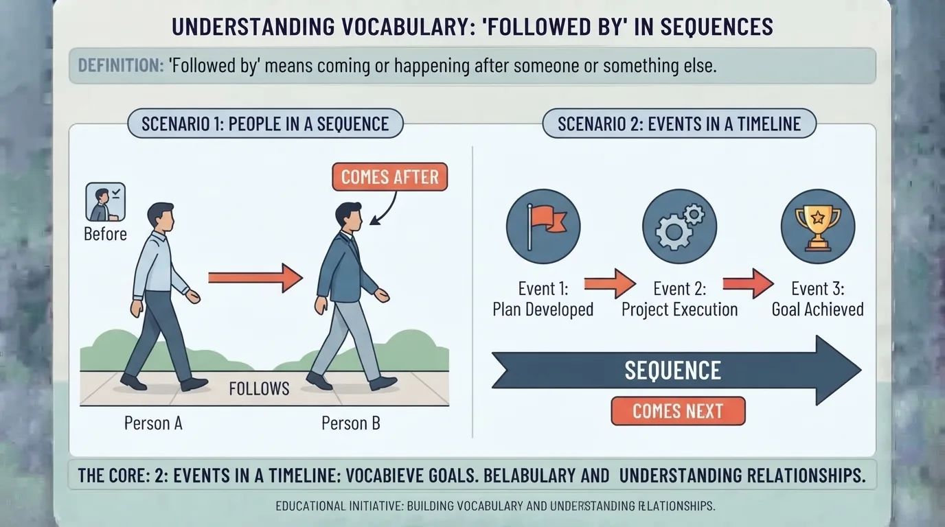 Synonyms of Followed By