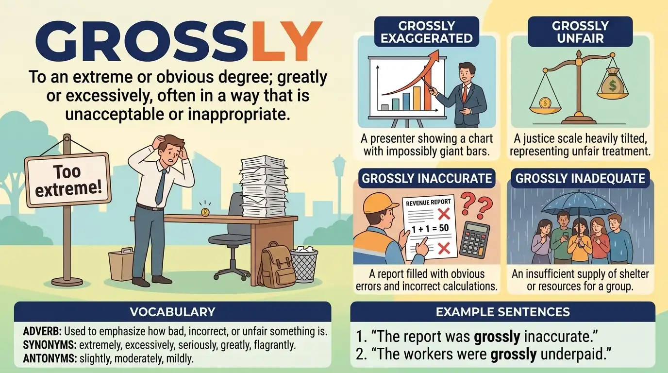 Synonyms of Grossly