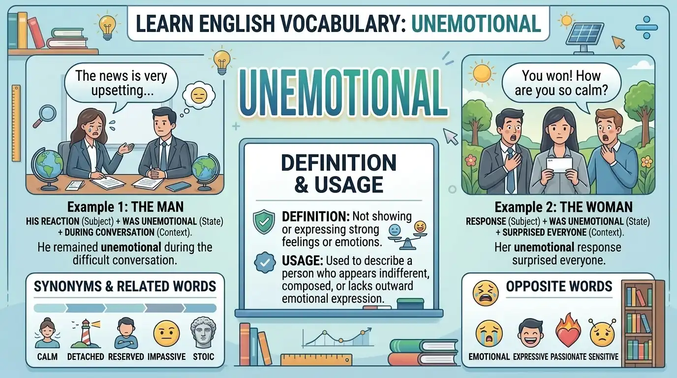 Synonyms of Unemotional